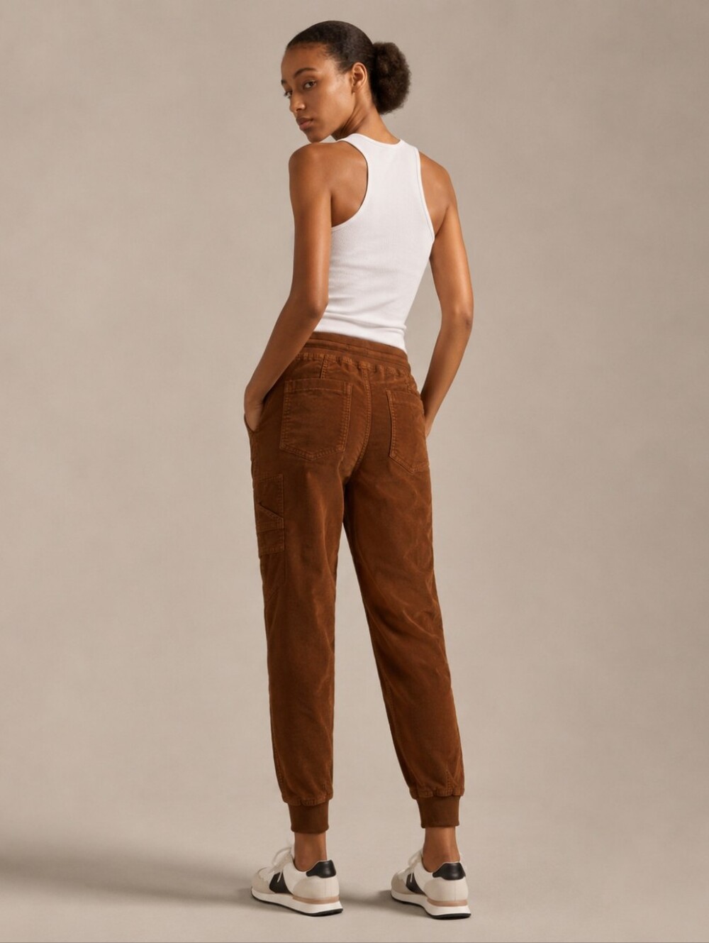 Anthropologie Leigh Corduroy Jogger Pants Burnt Orange Size XS - Picture 2 of 9